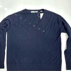 Vince Women’s V-Neck Wool Cashmere Sweater Blue S